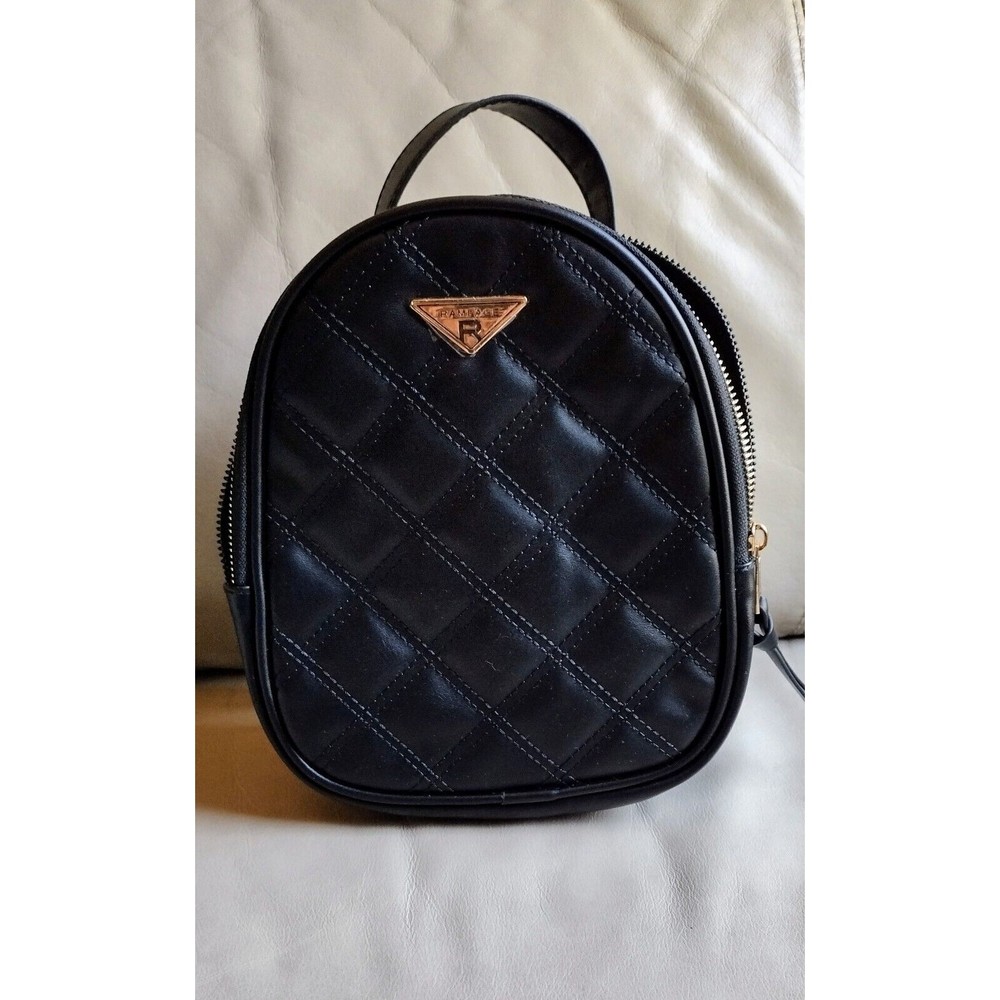Rampage Backpack Women Mini Black Nylon Adjust Straps Lined Shoulder Bag